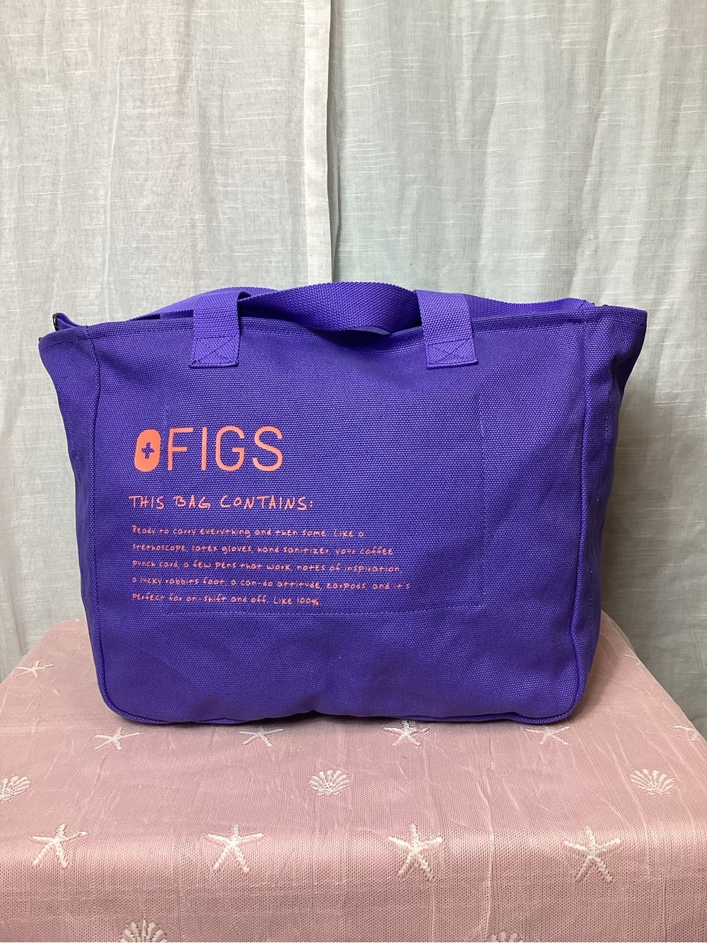 Figs Canvas Tote Bag- Purple
